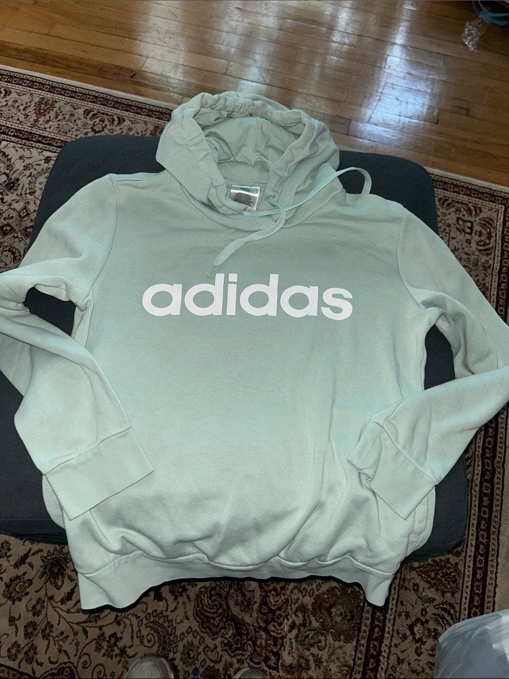 adidas Light Mint Pullover Hoodie with White Logo